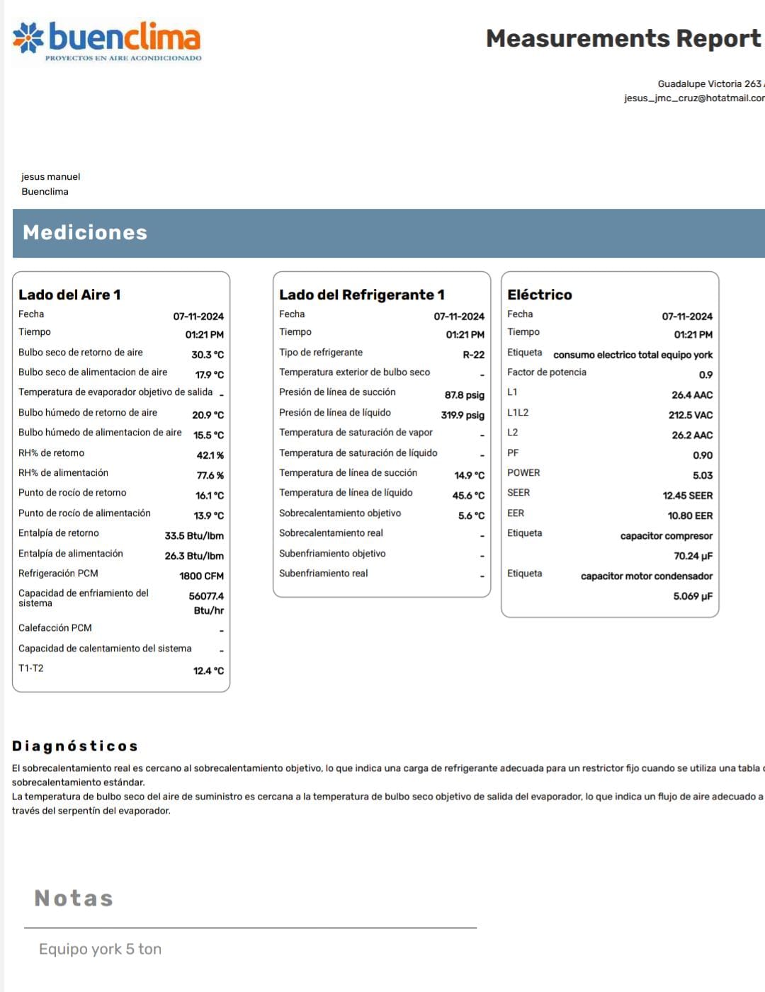 Carga de Refrigerante